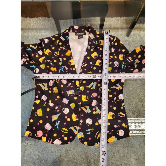 Briggs New York Womens Multicolor Single Breasted 2 Button Blazer Jacket Size 12 - Picture 10 of 12